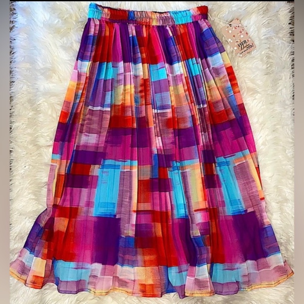 Her Destiny Multicolored Ruffle Maxi Skirt